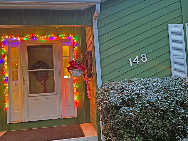 Front Porch all decorated for Christmas 2020