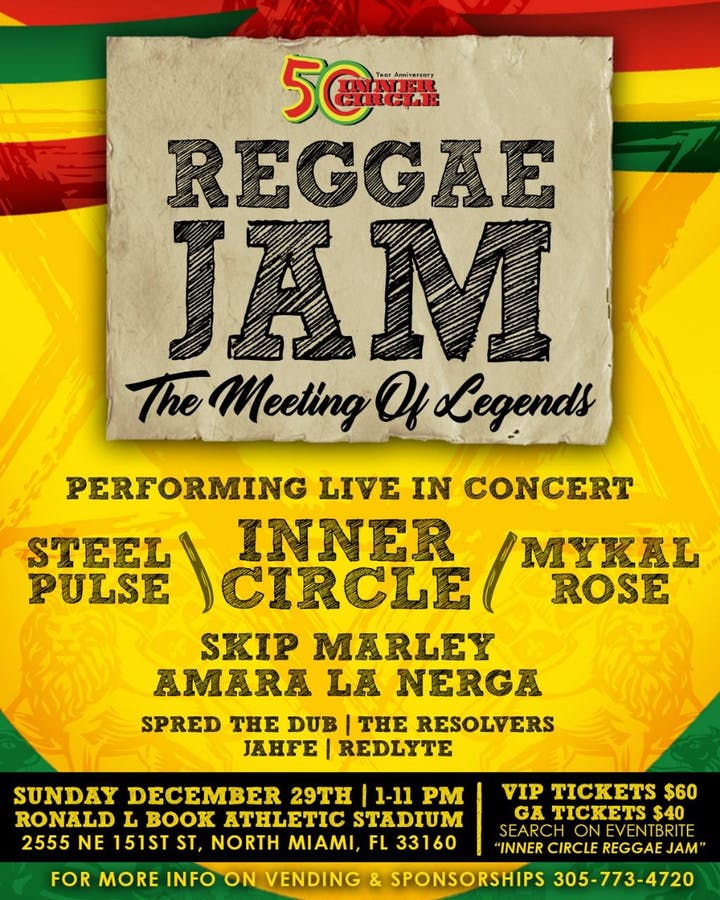 (BPRW) INNER CIRCLE'S 50th ANNIVERSARY REGGAE JAM ANNOUNCES LINEUP