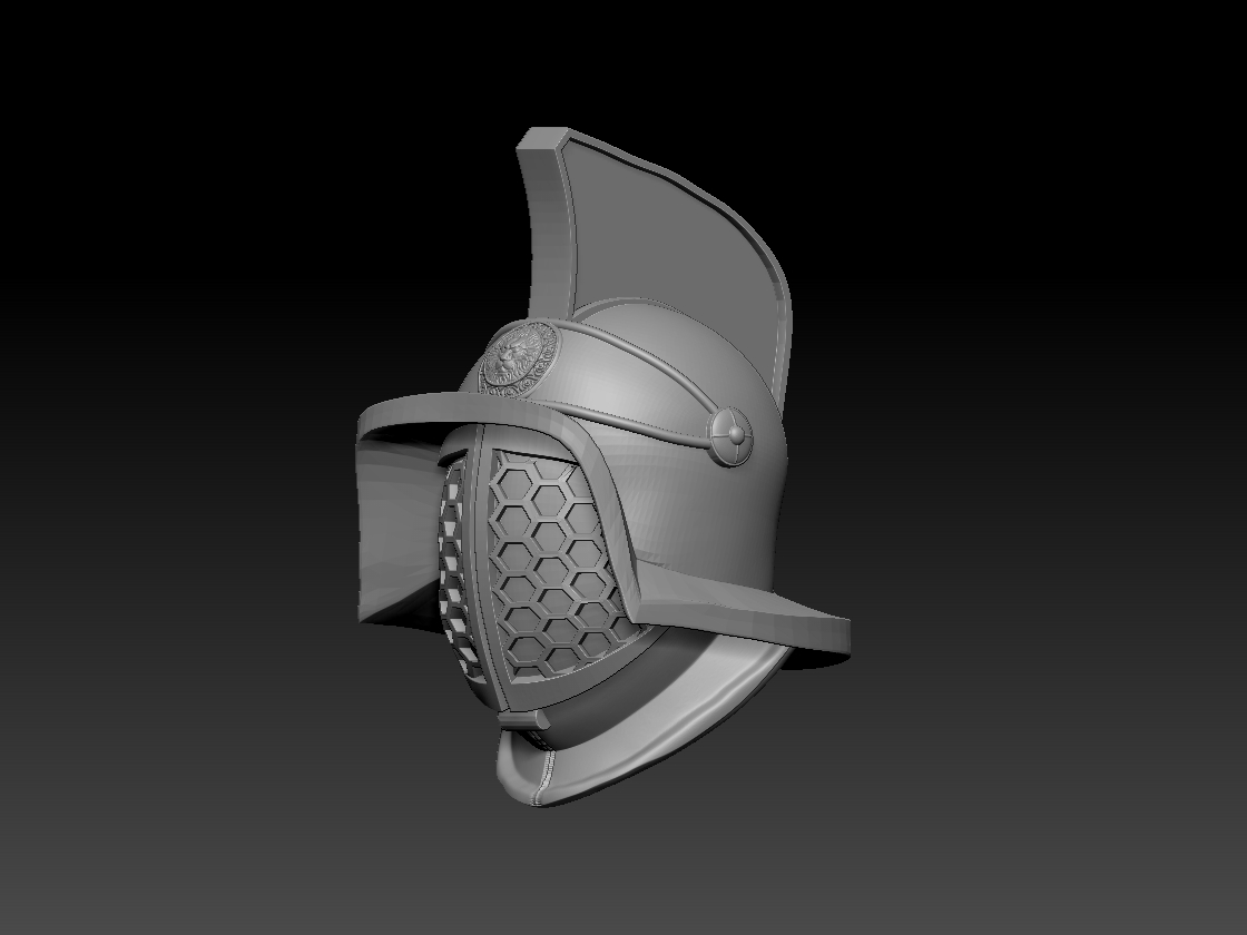 Gladiator Head – Thracian Helmet 3 (Retool) – BlueInfernoFigures.com