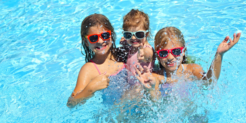 Kids and a swimming pool