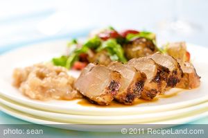 Grilled Garlic and Lime Pork Tenderloin with Onion Marmalade