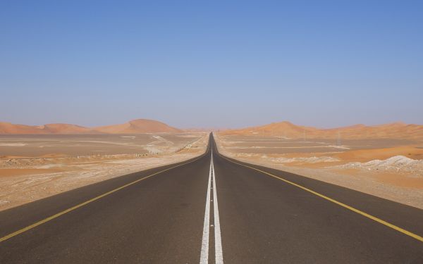 paysage,ciel,colline,le sable,route,Matin