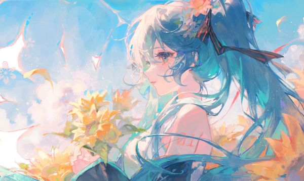 Hatsune Miku,blomster