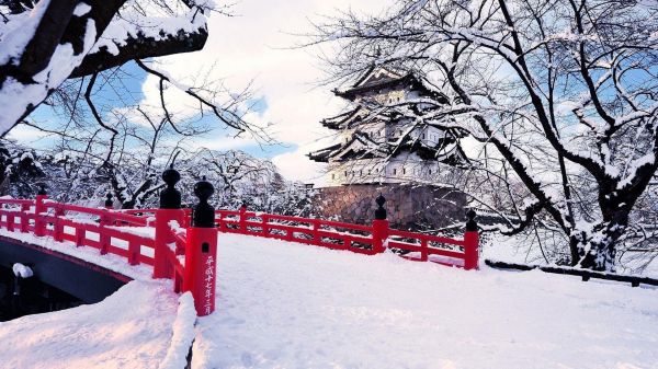 Giappone,inverno,rosso