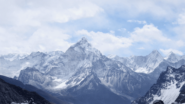 云,天空,山,雪,坡,世界