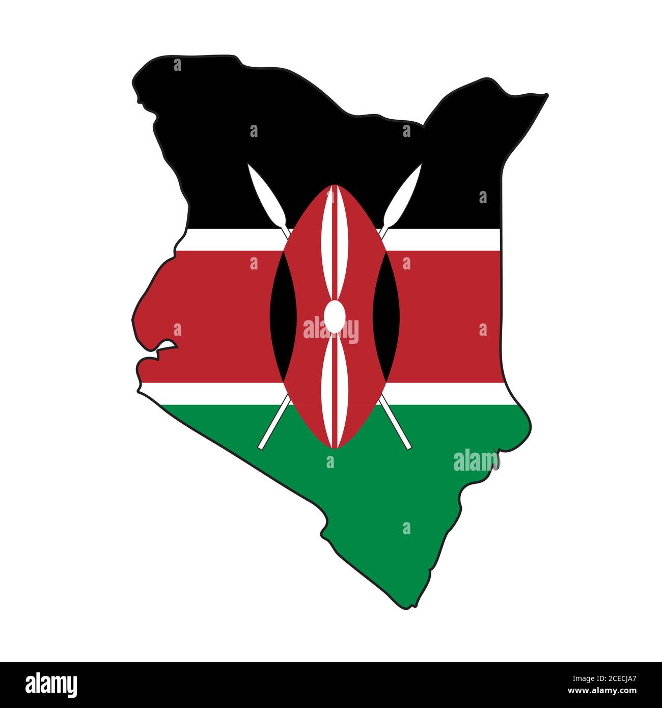 Kenya map flag Stock Vector