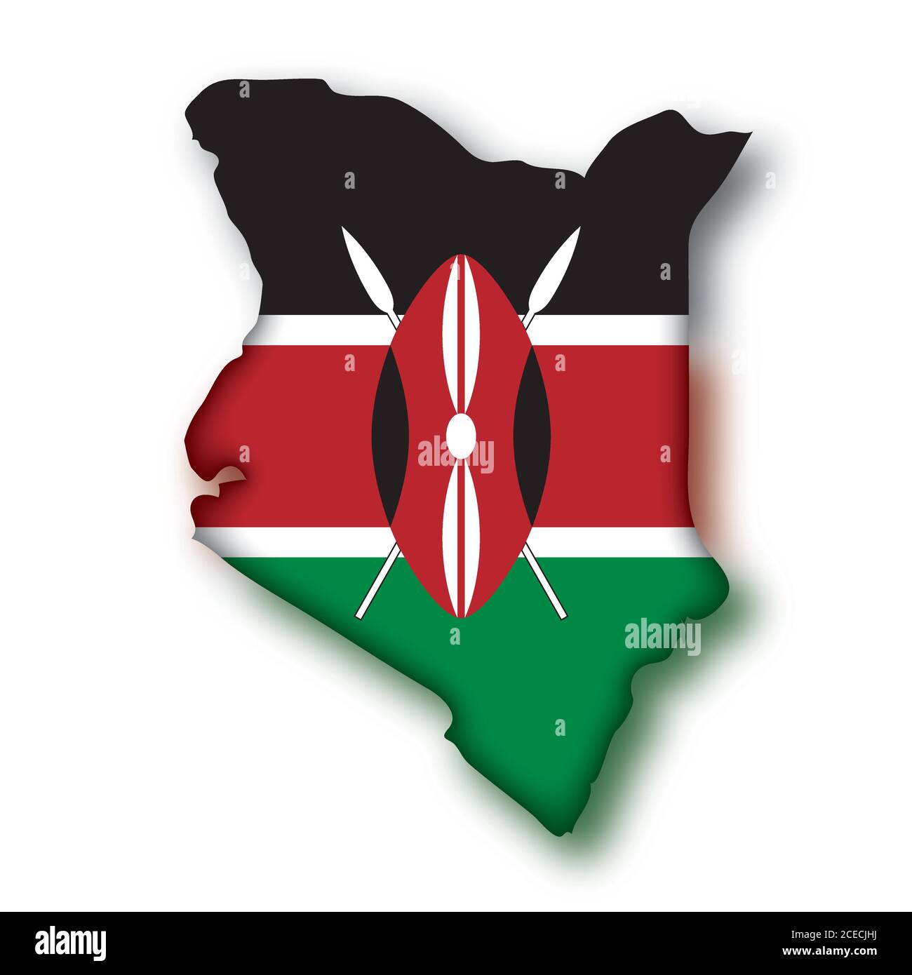 Kenya map flag Stock Vector