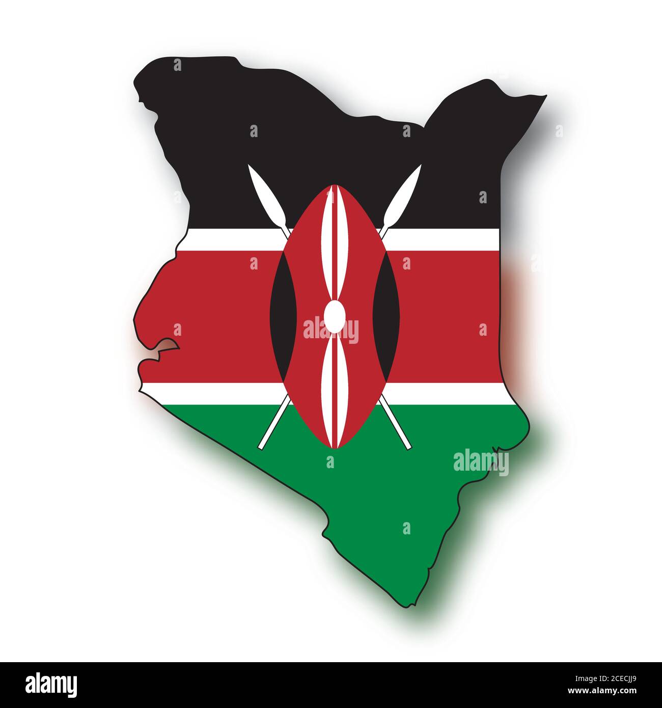 Kenya map flag Stock Vector