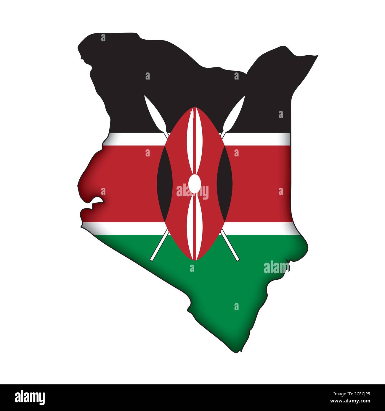 Kenya map flag Stock Vector