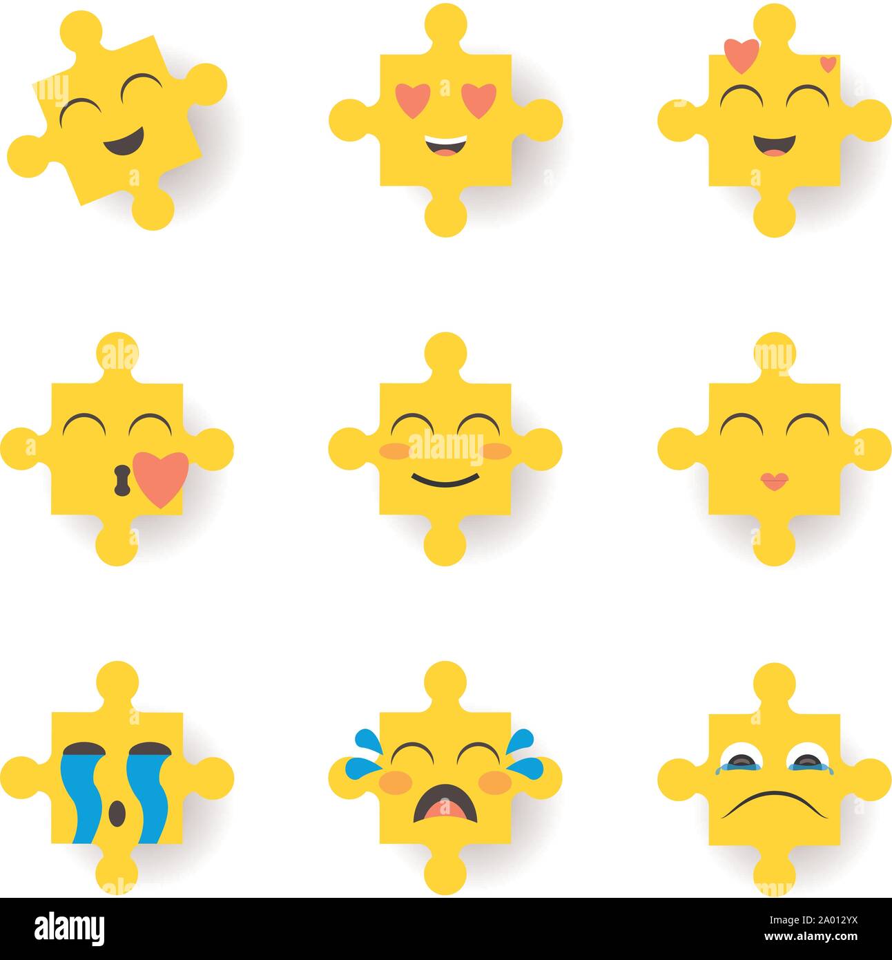 puzzle emoticon set Stock Vector