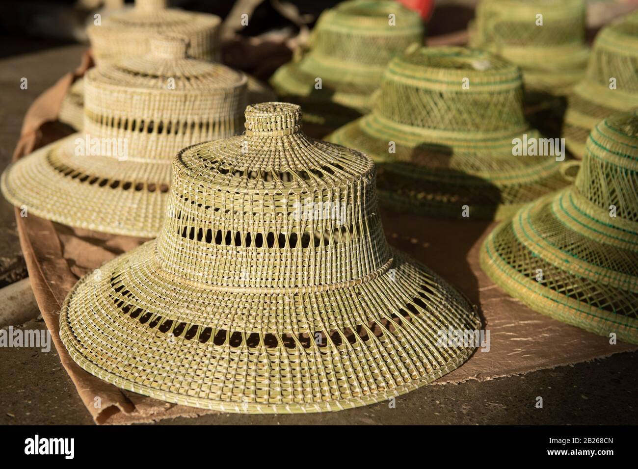 Basotho hats, Maseru, Lesotho Stock Photo