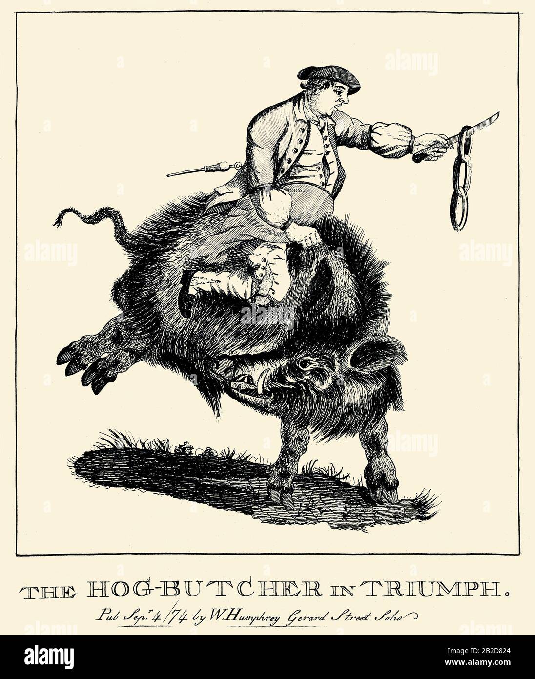 Hog Butcher in Triumph Stock Photo