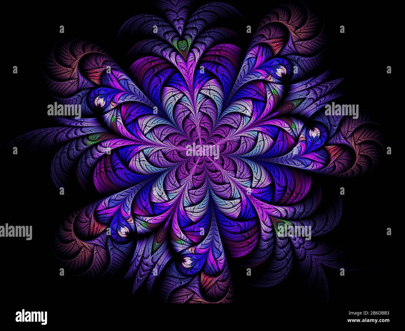 Abstract flower with layered petals - digitally generated image Stock Photo