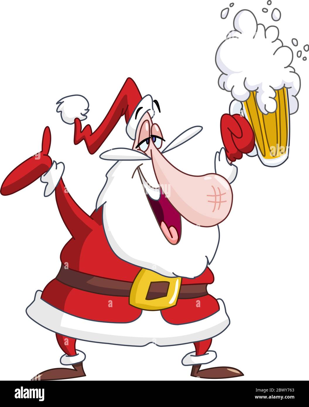 Drunk Santa Claus with beer Stock Vector