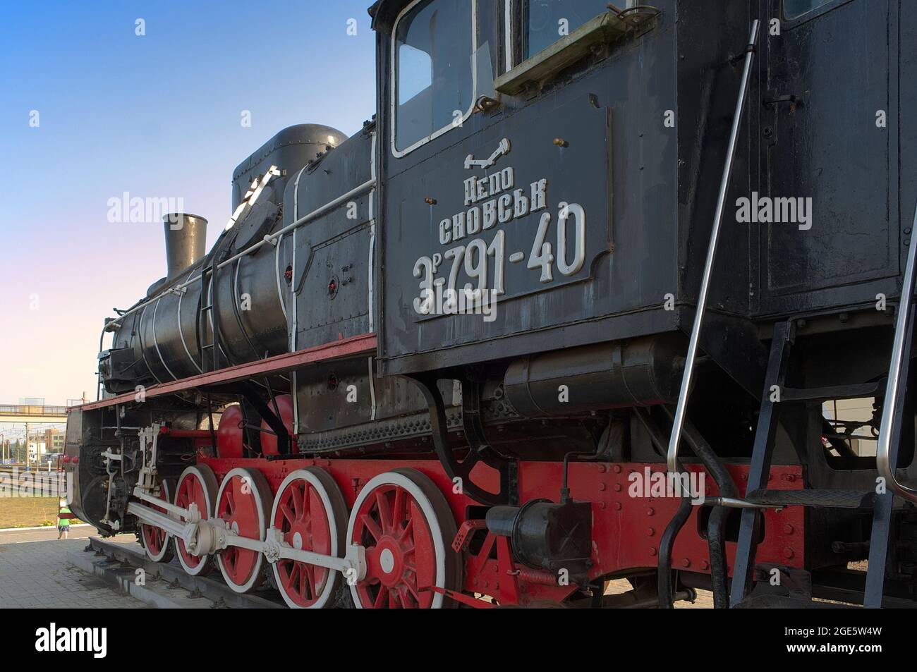 Old black steam locomotive Stock Photo