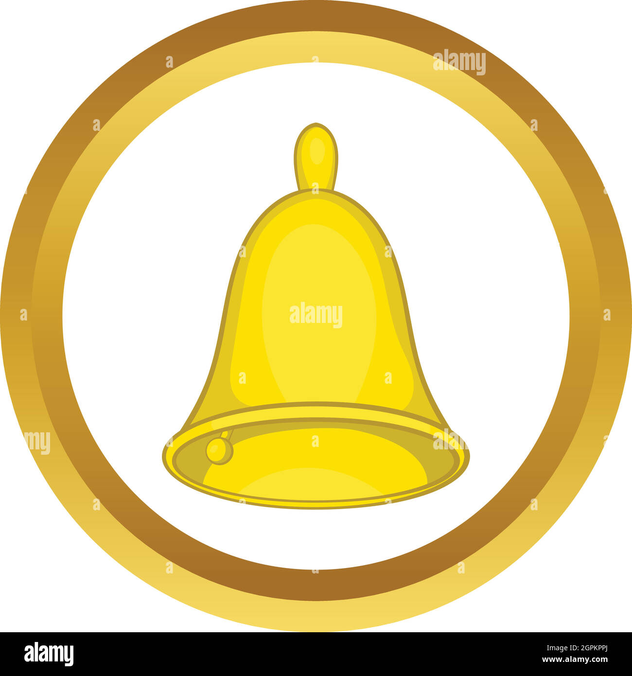 Golden hand bell vector icon Stock Vector