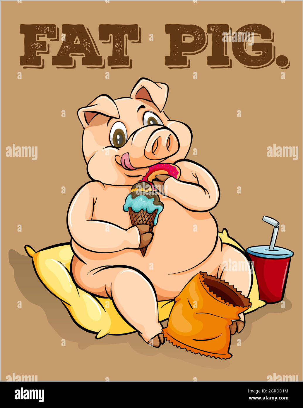 Old saying fat pig Stock Vector