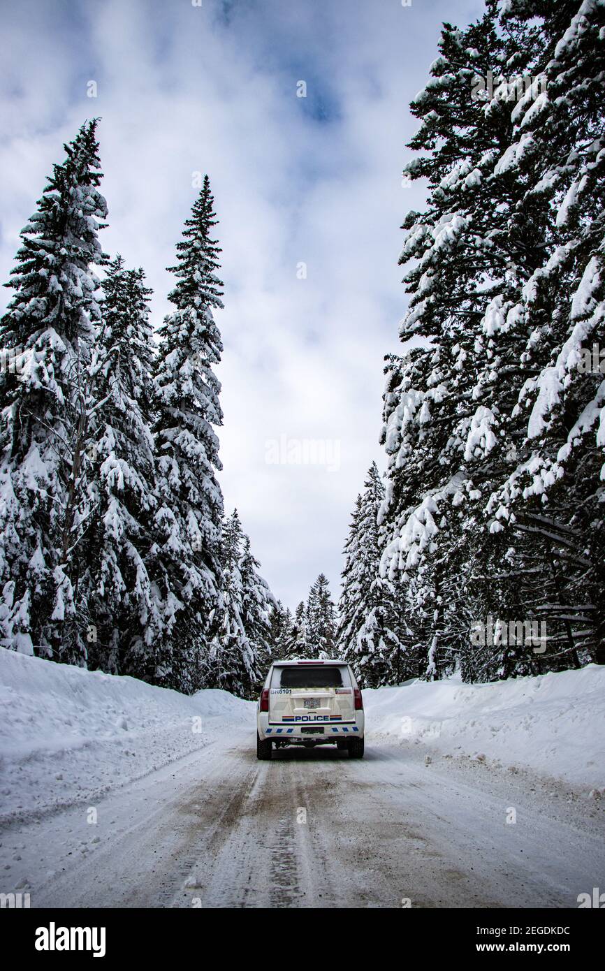 RCMP. Police in Rural Area Stock Photo