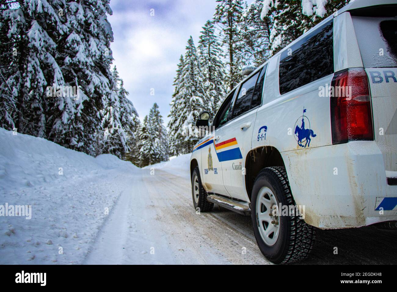 RCMP. Police in Rural Area Stock Photo