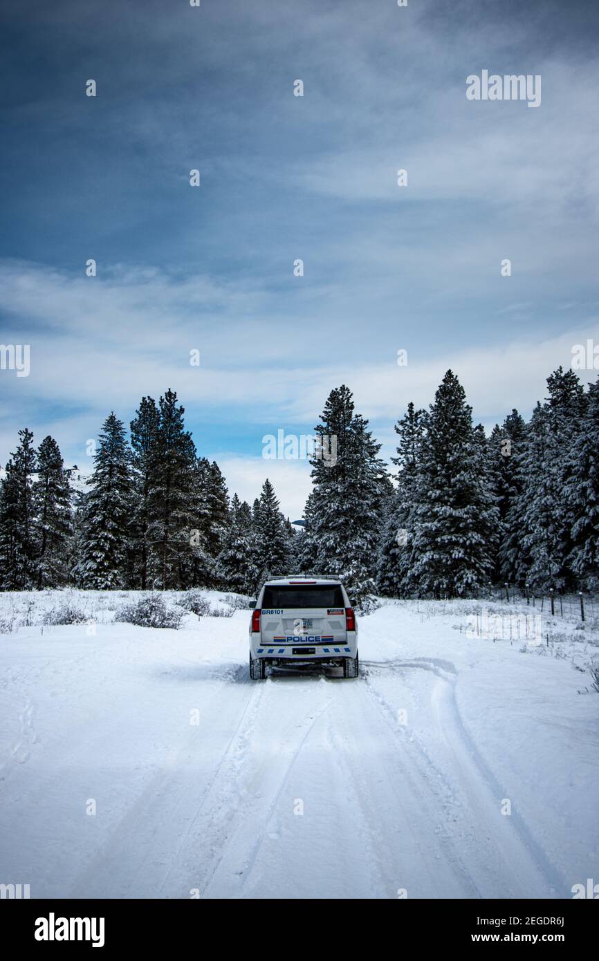 RCMP. Police in Rural Area Stock Photo