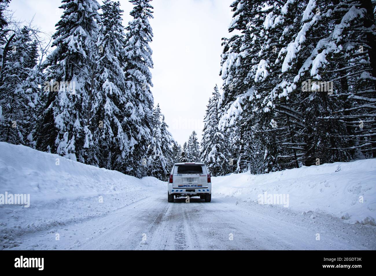 RCMP. Police in Rural Area Stock Photo