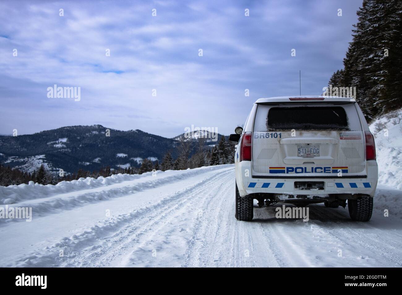 RCMP. Police in Rural Area Stock Photo