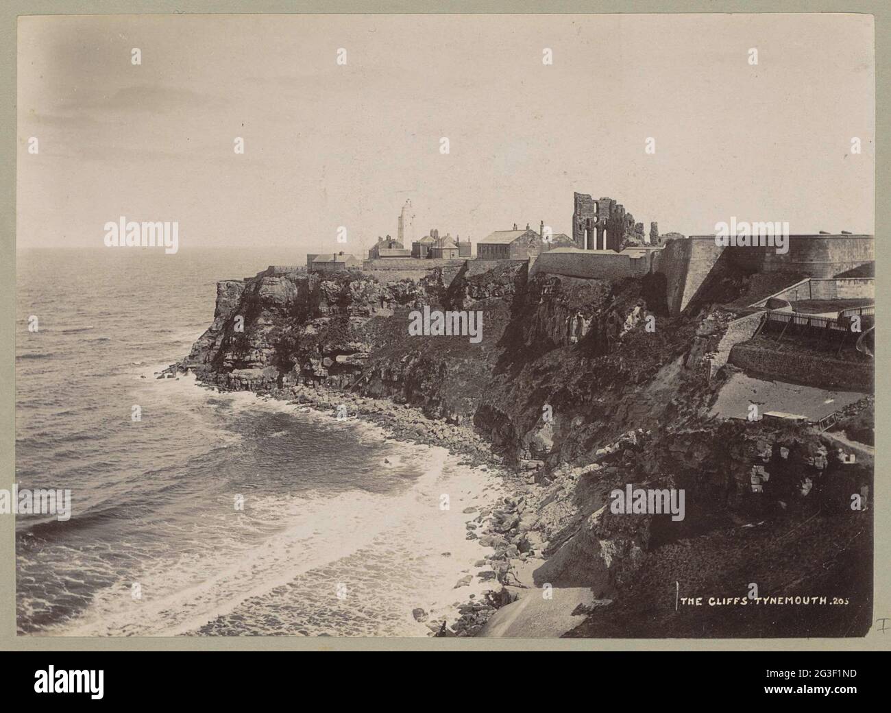 The cliffs, Tynemouth. . Stock Photo