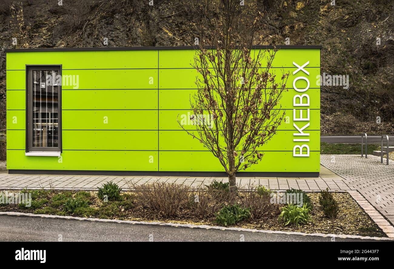 Modern bike shed Stock Photo