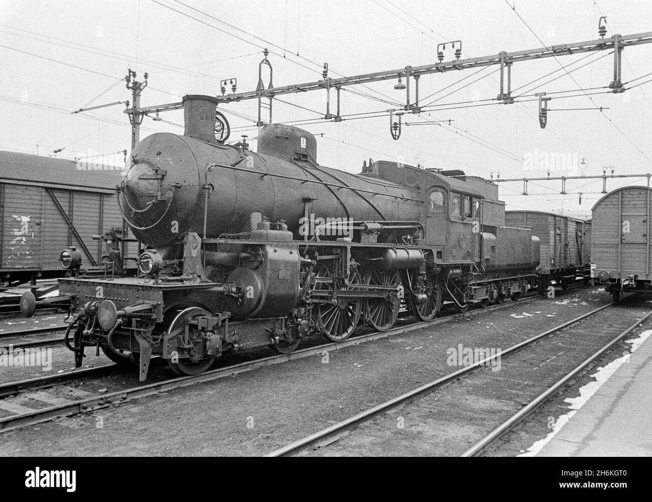 old black steam locomotive Stock Photo