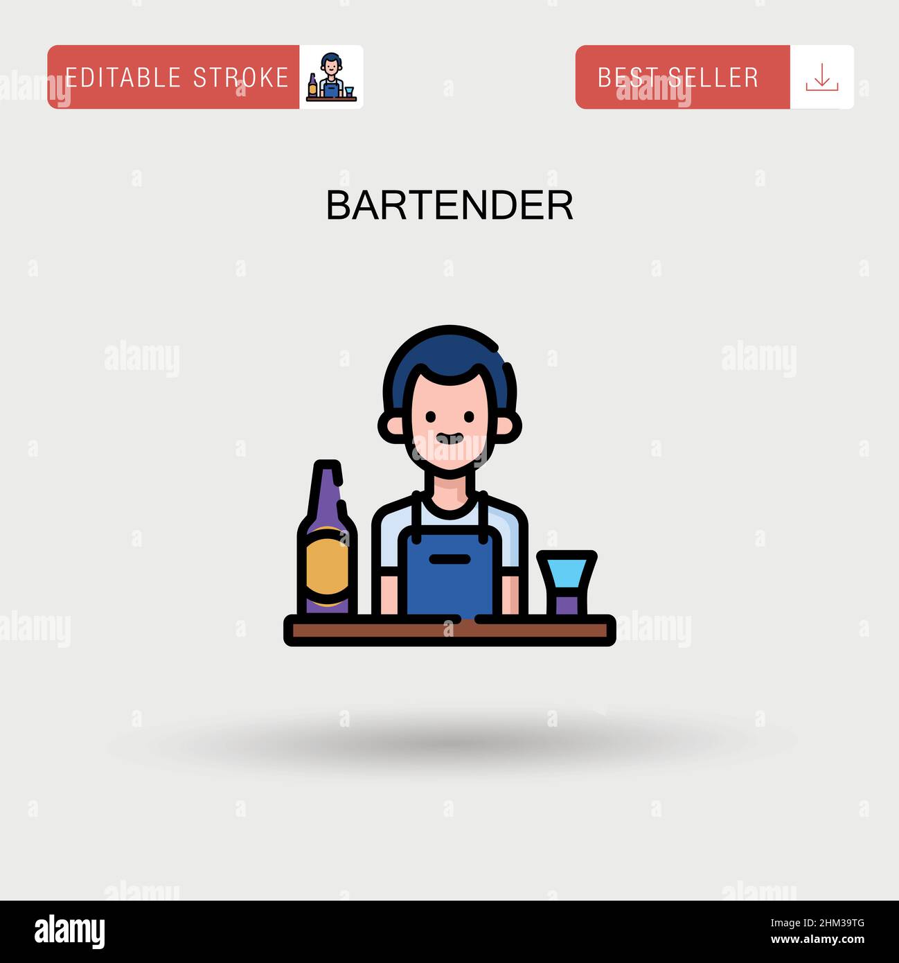 Bartender Simple vector icon. Stock Vector