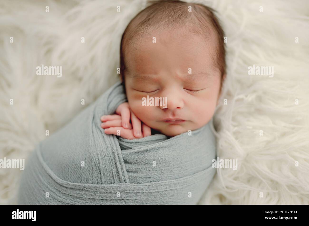 Newborn baby boy portrait Stock Photo