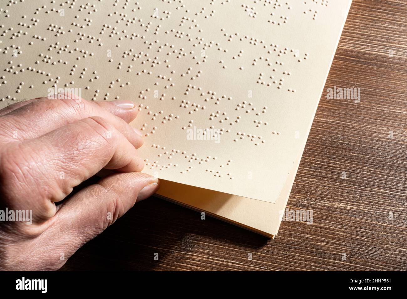 Braille alphabet book page Stock Photo