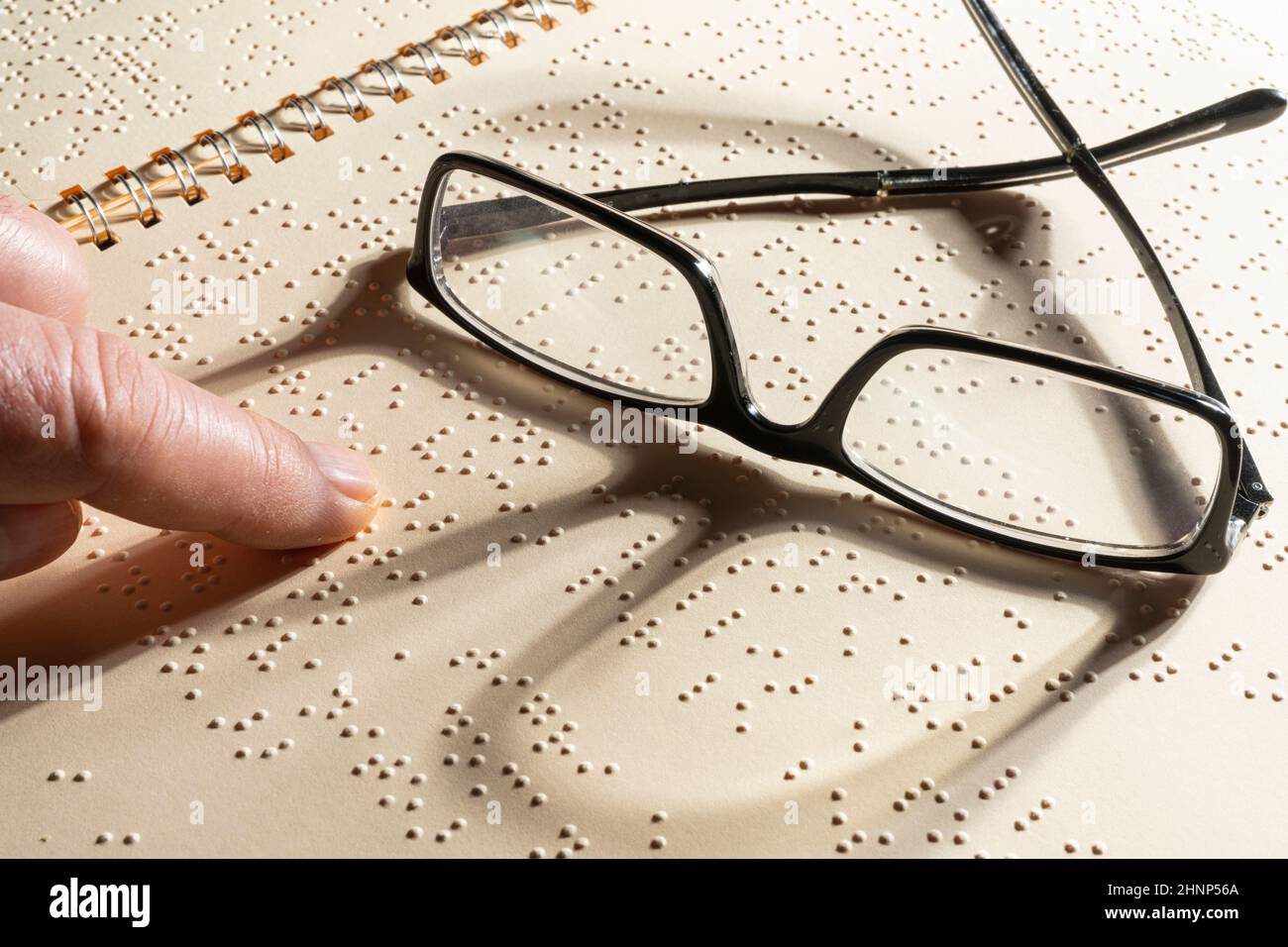 Braille alphabet book page Stock Photo