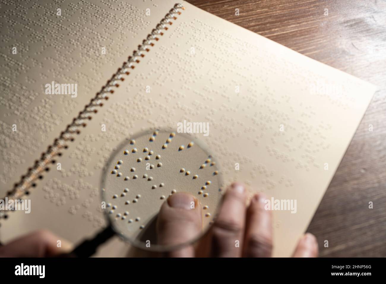 Braille alphabet book page Stock Photo