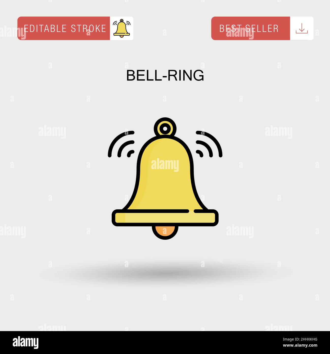 Bell-ring Simple vector icon. Stock Vector