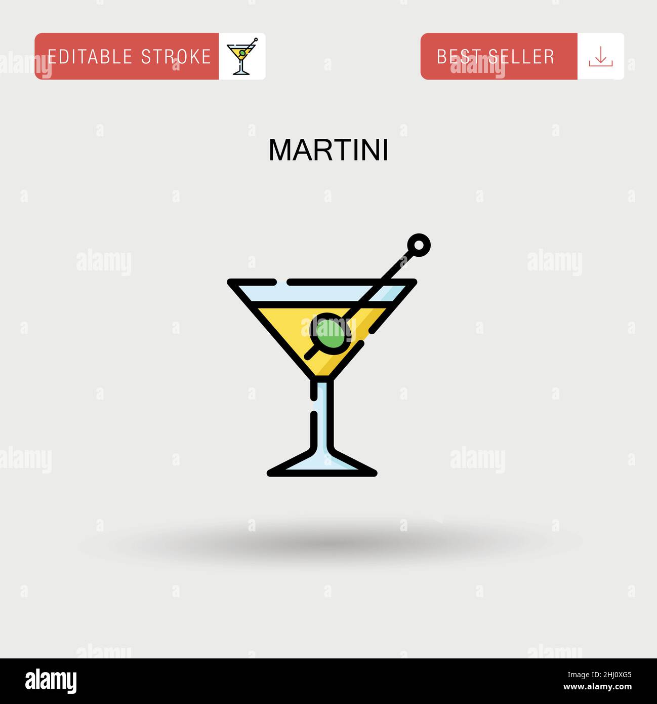 Martini Simple vector icon. Stock Vector