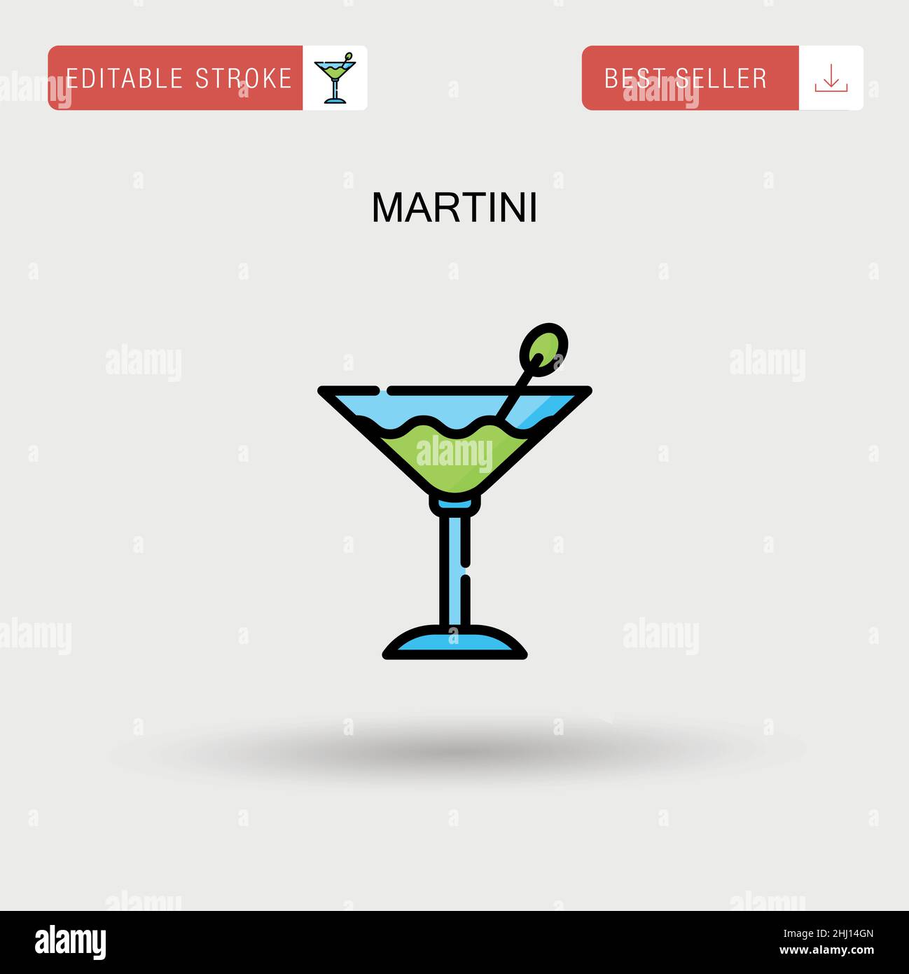 Martini Simple vector icon. Stock Vector