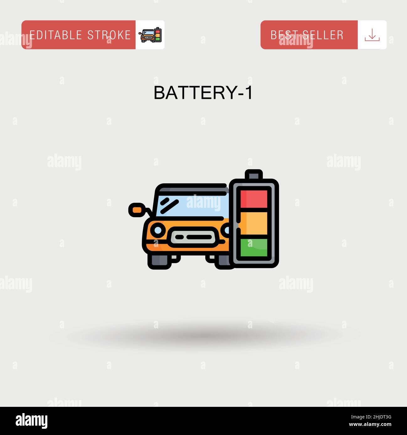 Battery-1 Simple vector icon. Stock Vector