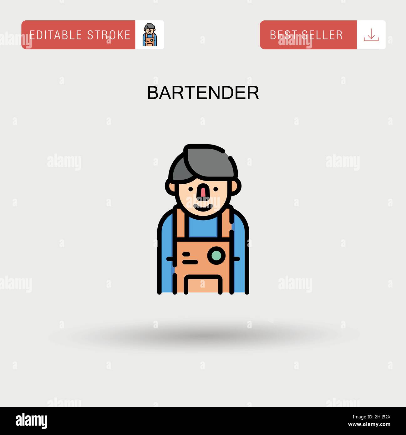 Bartender Simple vector icon. Stock Vector