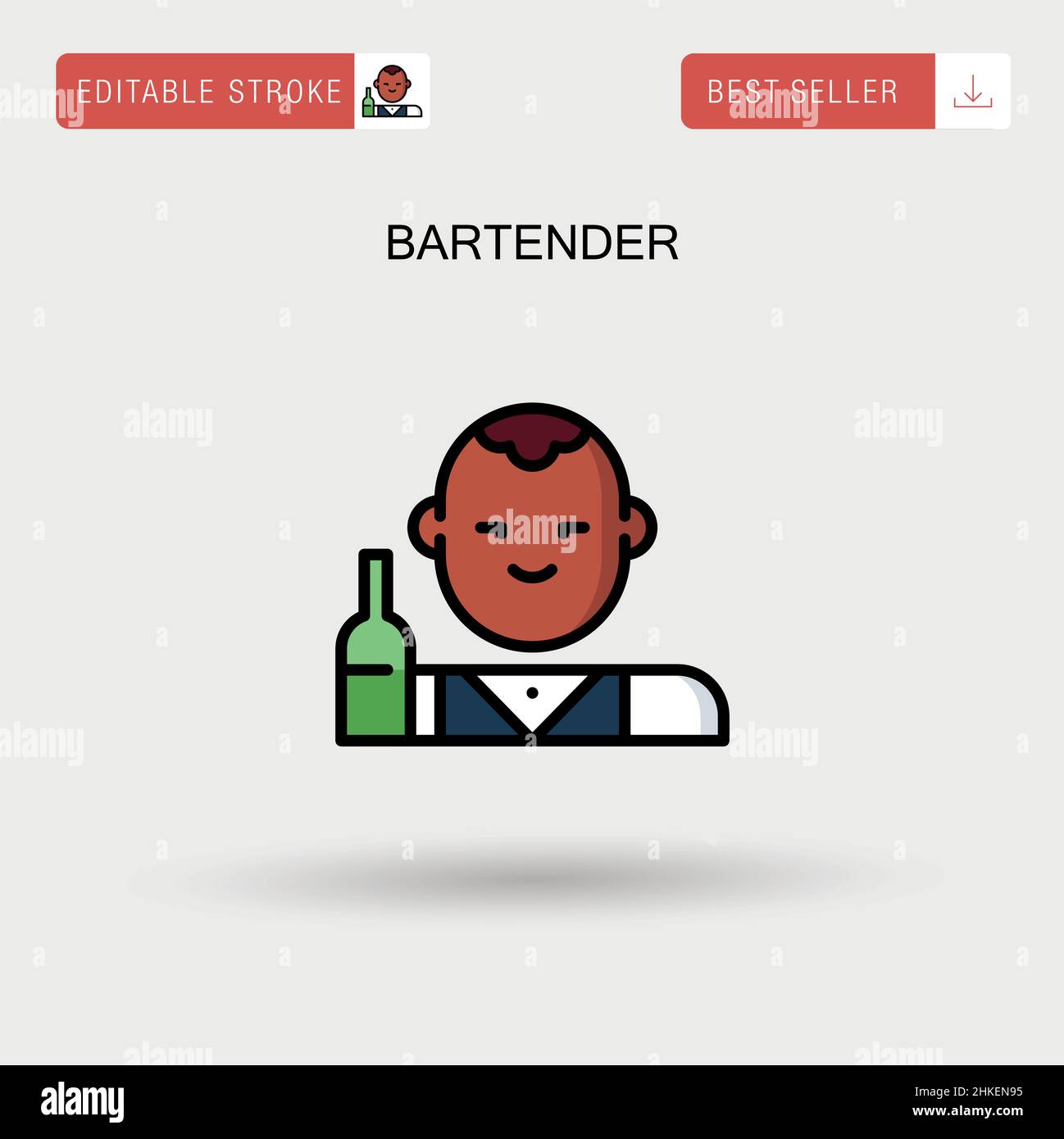 Bartender Simple vector icon. Stock Vector