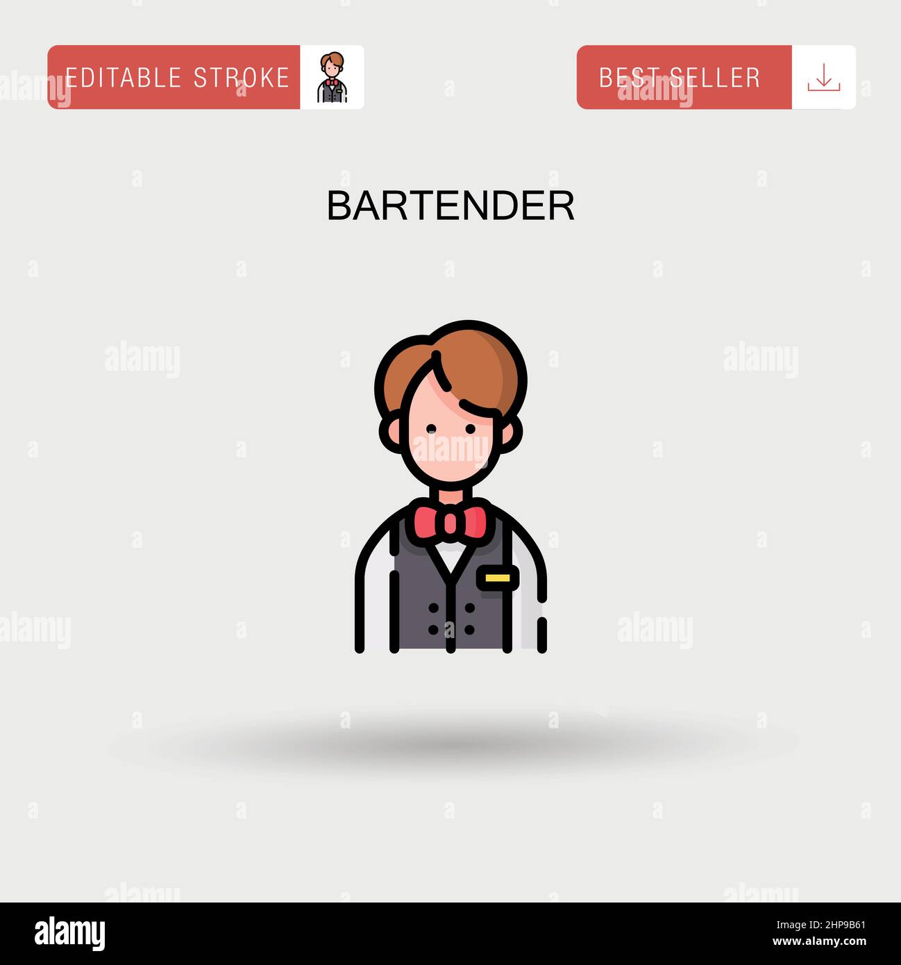 Bartender Simple vector icon. Stock Vector