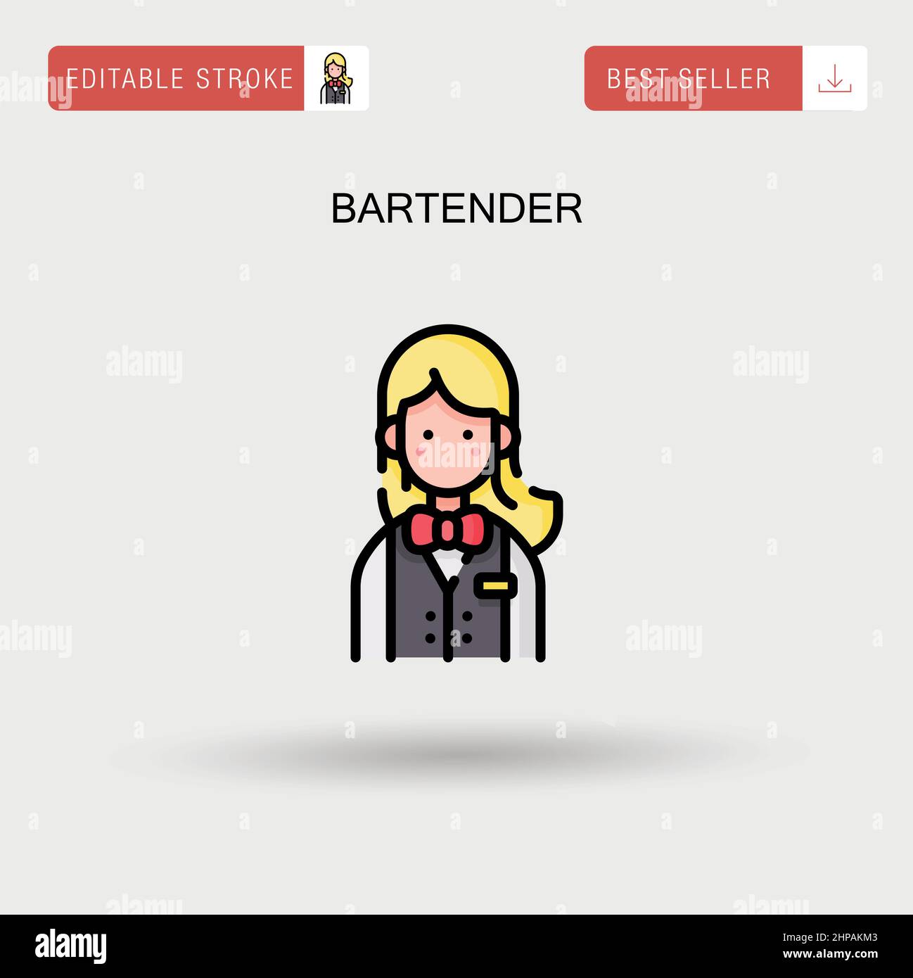 Bartender Simple vector icon. Stock Vector