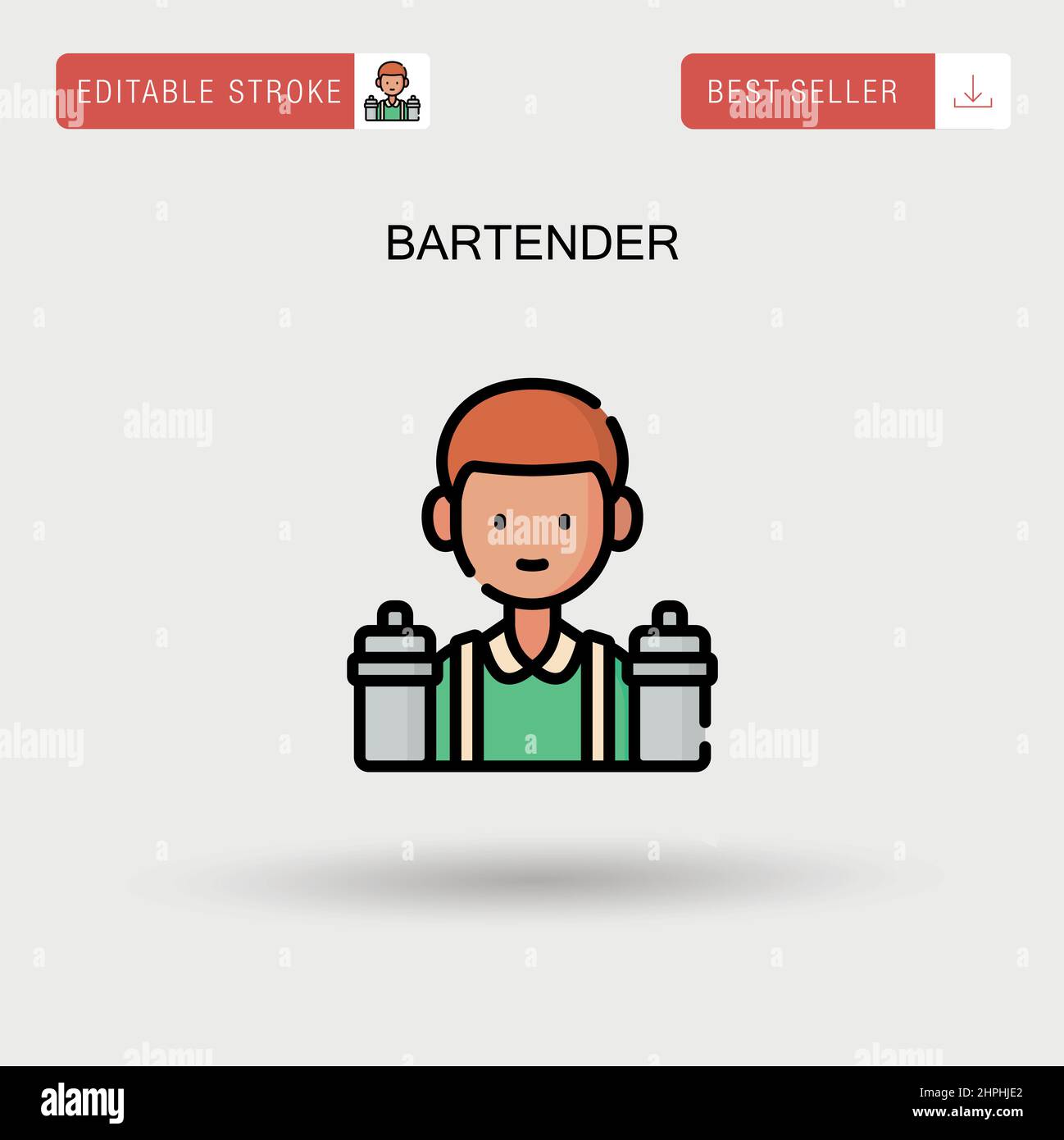 Bartender Simple vector icon. Stock Vector