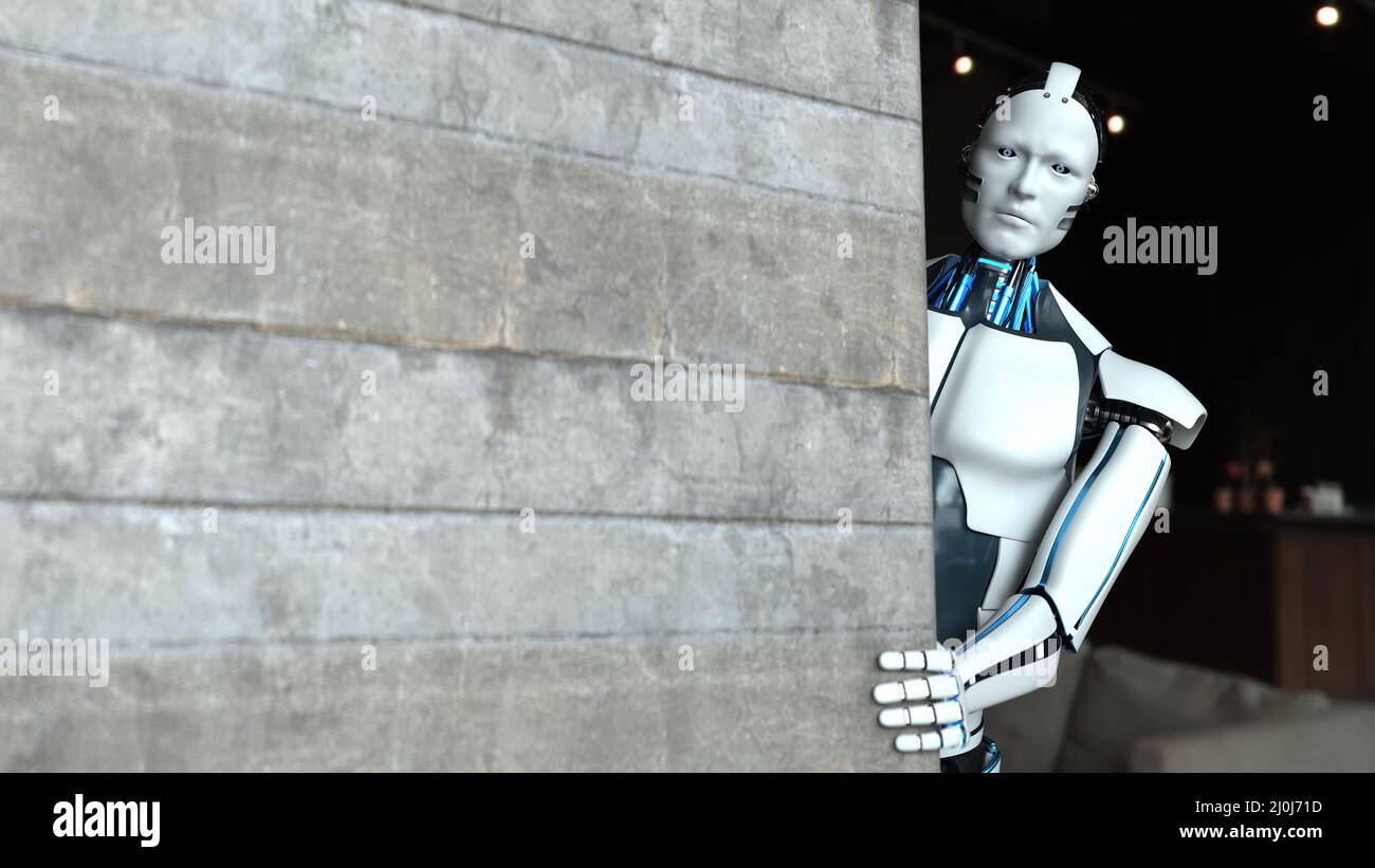 Humanoid Robot Spy Stock Photo