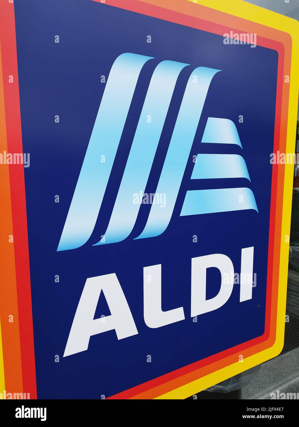 Aldi supermarket logo Stock Photo