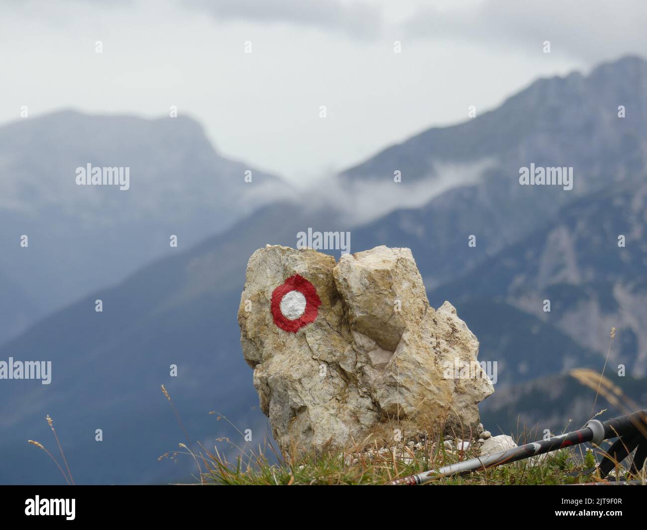 A scout sign on a rock Stock Photo