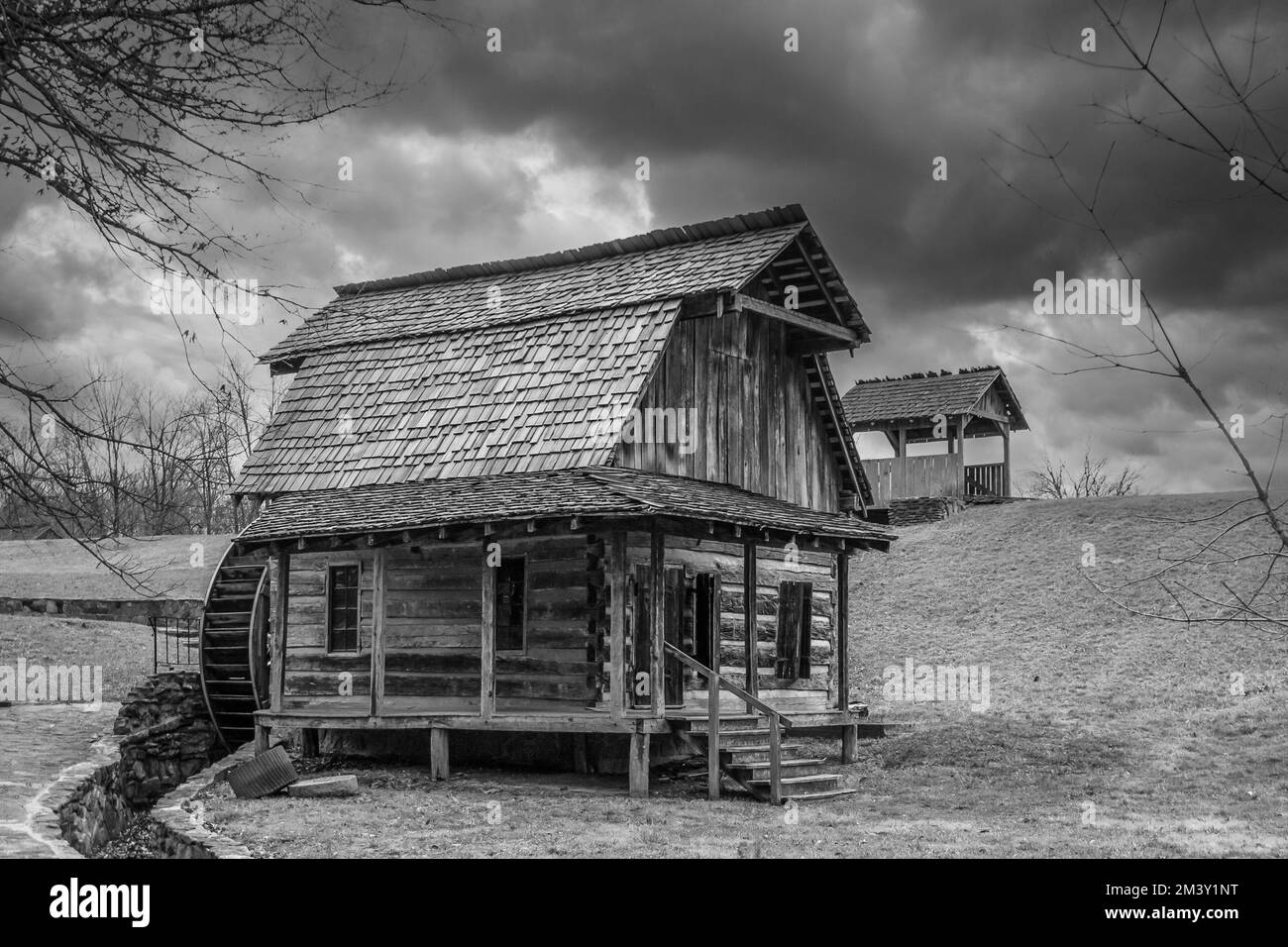 rustic log cabin Stock Photo