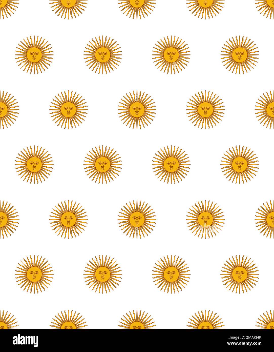 Sun of May seamless pattern Stock Vector