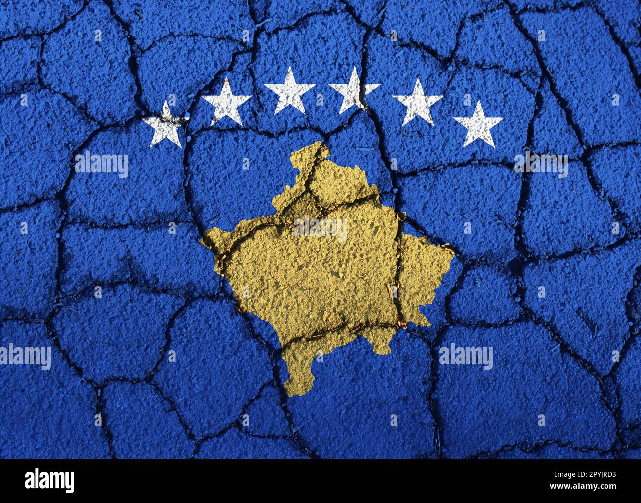 Textured flag of the Kosovo Stock Photo