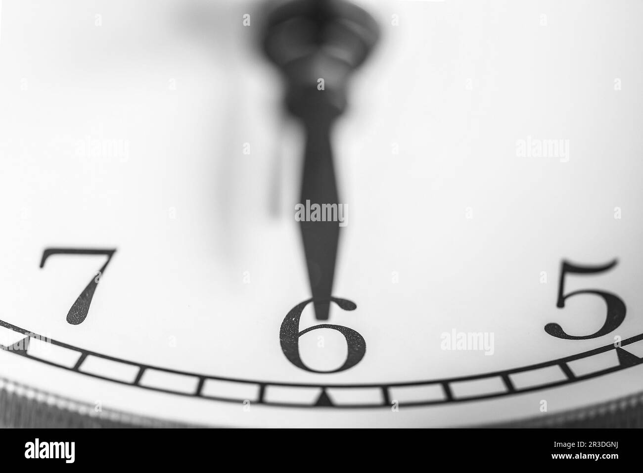 Six o'clock on clock face Stock Photo - Alamy